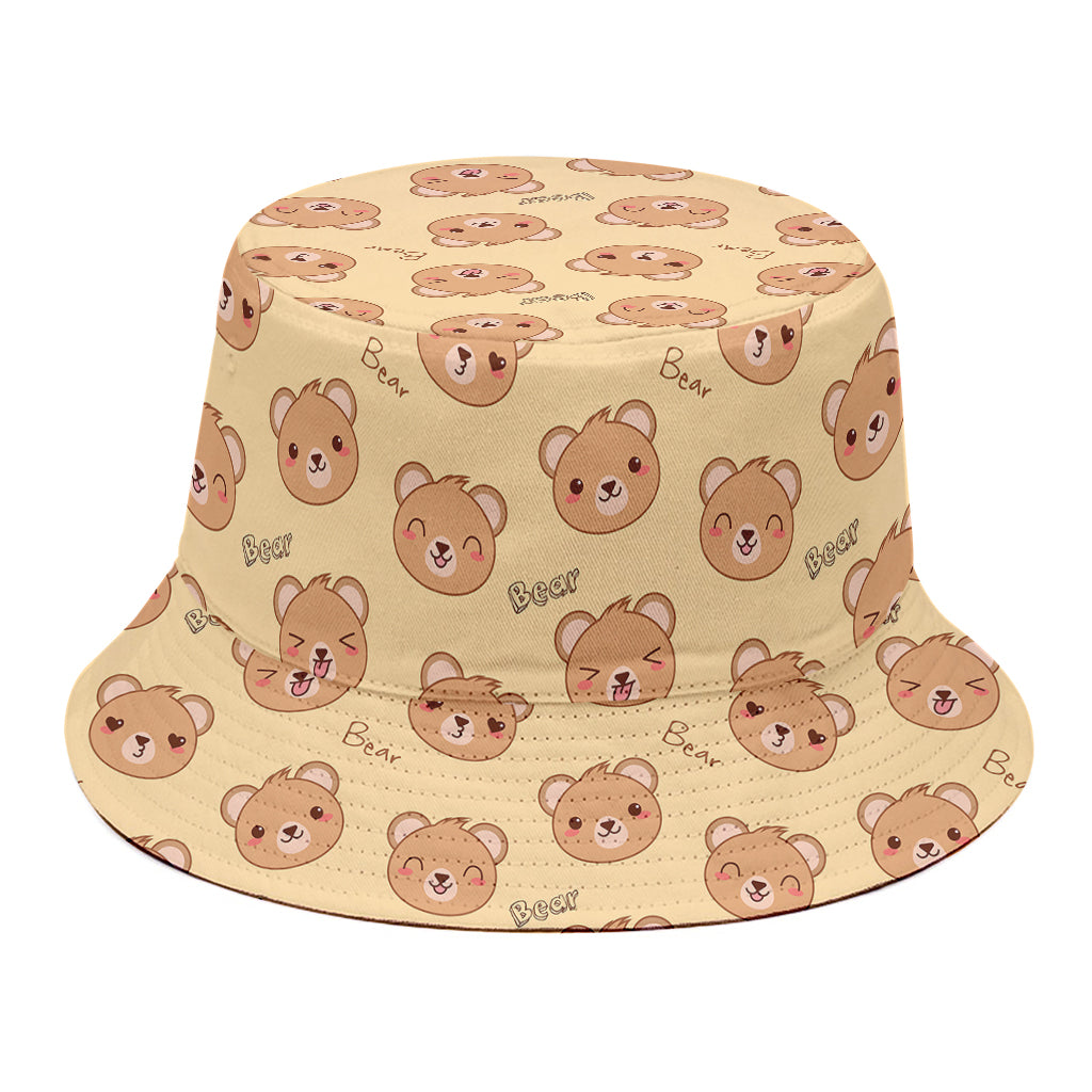 Cute Cartoon Baby Bear Pattern Print Bucket Hat