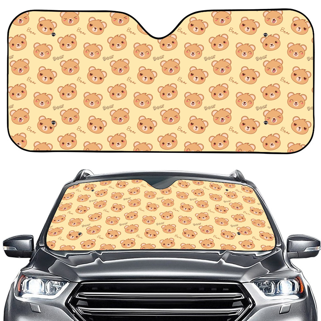 Cute Cartoon Baby Bear Pattern Print Car Windshield Sun Shade