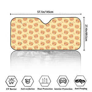 Cute Cartoon Baby Bear Pattern Print Car Windshield Sun Shade