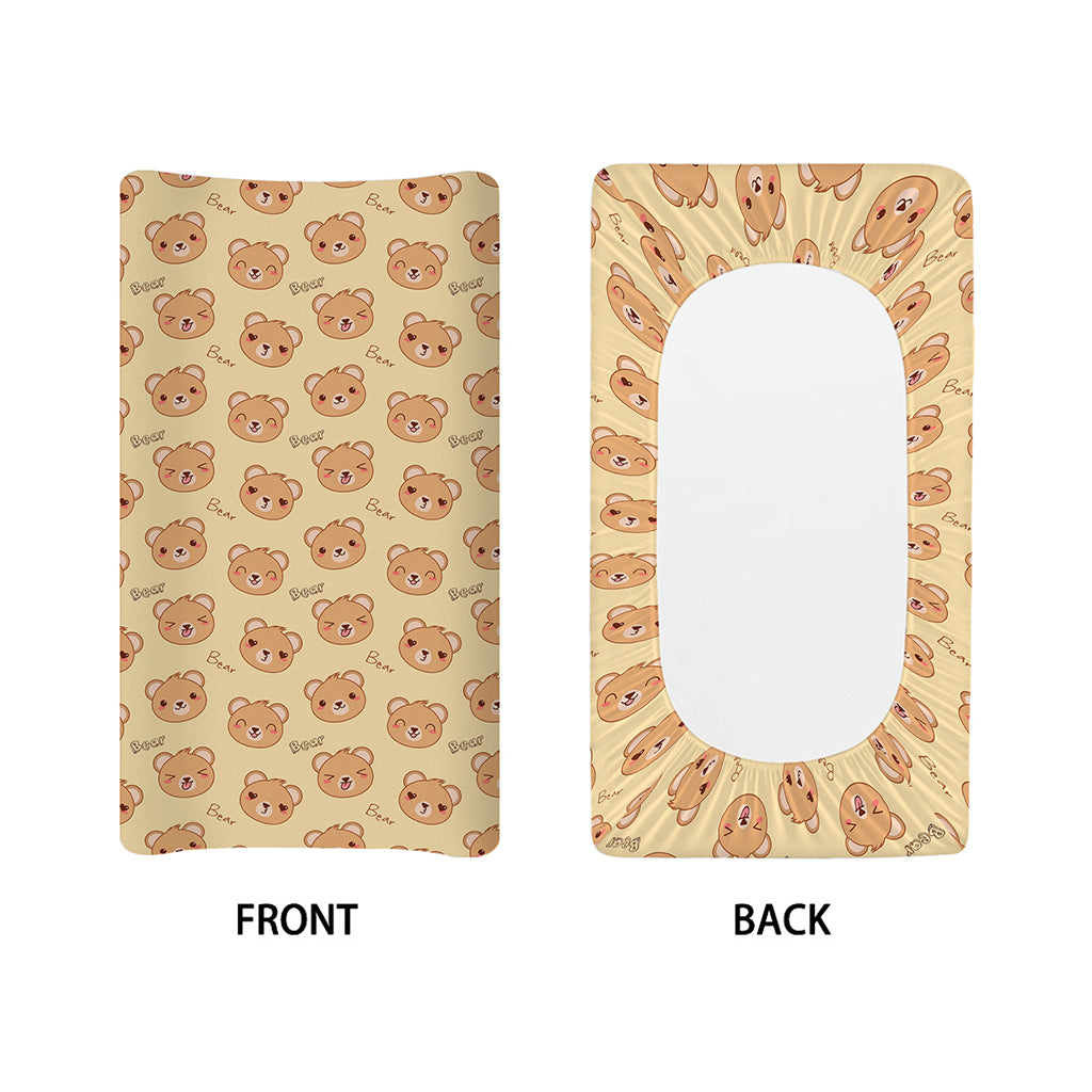 Cute Cartoon Baby Bear Pattern Print Changing Pad Cover