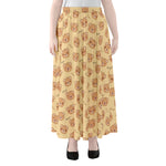 Cute Cartoon Baby Bear Pattern Print Chiffon Maxi Skirt