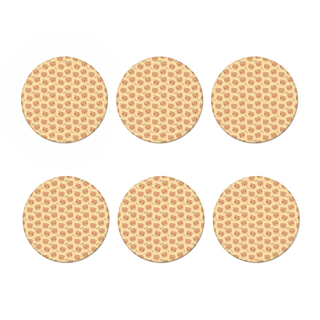 Cute Cartoon Baby Bear Pattern Print Coaster Set