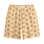 Cute Cartoon Baby Bear Pattern Print Cotton Shorts