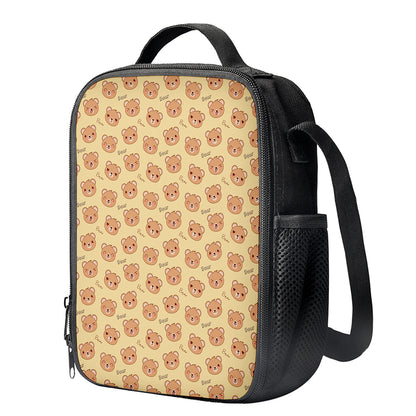 Cute Cartoon Baby Bear Pattern Print Crossbody Lunch Bag