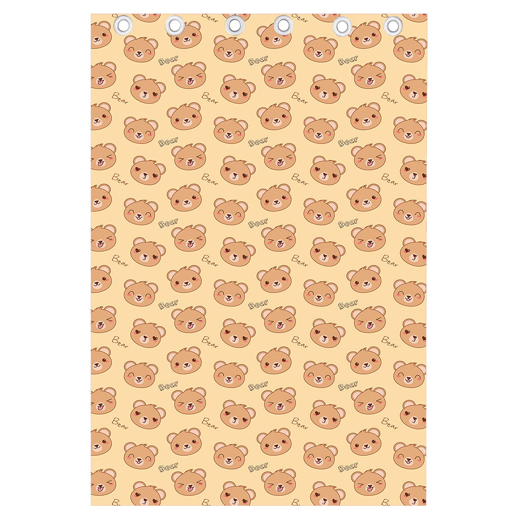 Cute Cartoon Baby Bear Pattern Print Curtain