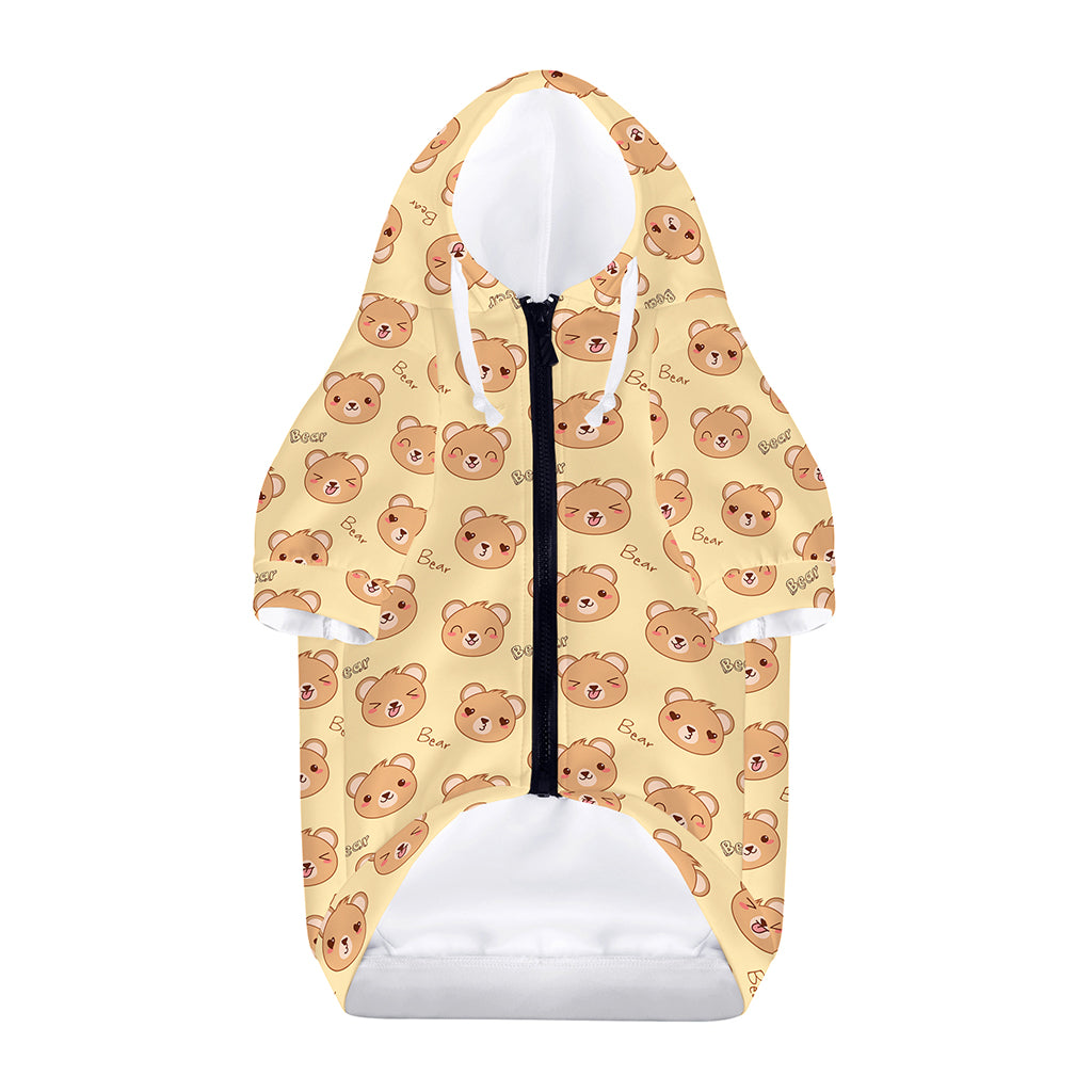 Cute Cartoon Baby Bear Pattern Print Dog Zip Up Hoodie