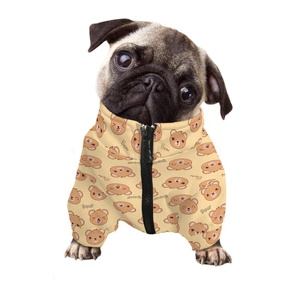 Cute Cartoon Baby Bear Pattern Print Dog Zip Up Jacket