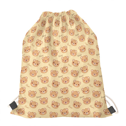 Cute Cartoon Baby Bear Pattern Print Drawstring Bag