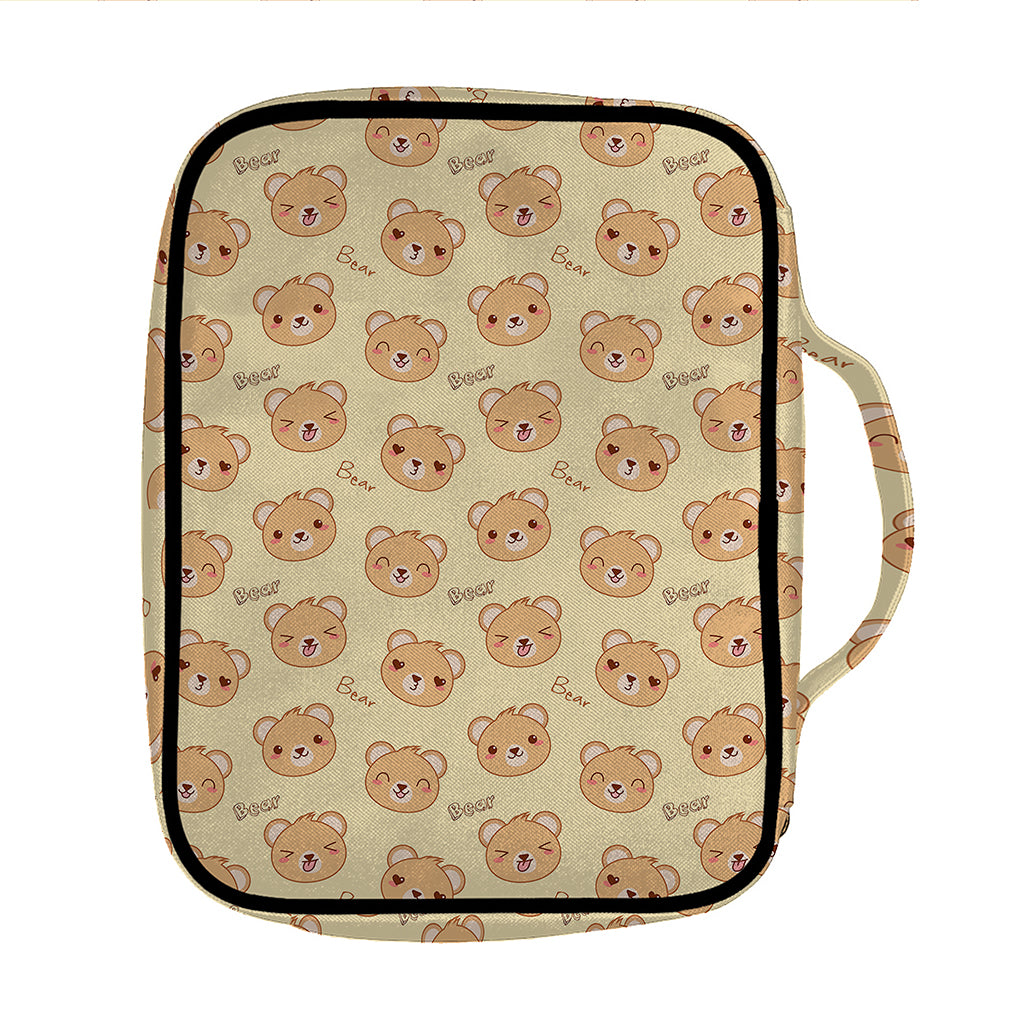 Cute Cartoon Baby Bear Pattern Print Front Pocket Bible Bag