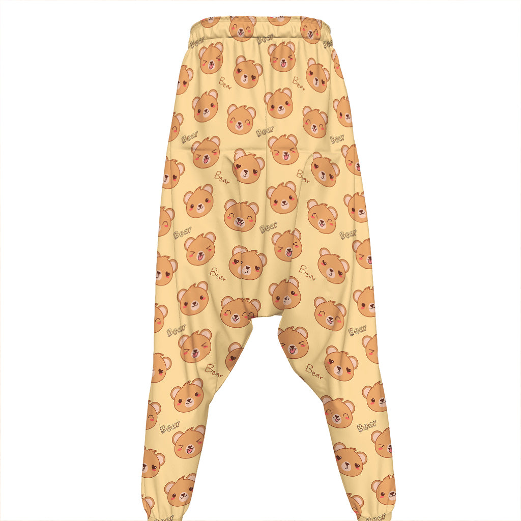 Cute Cartoon Baby Bear Pattern Print Hammer Pants