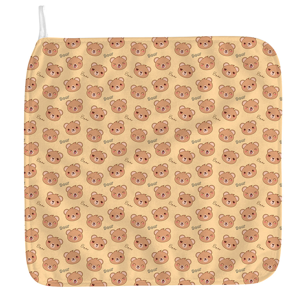 Cute Cartoon Baby Bear Pattern Print Hand Towel