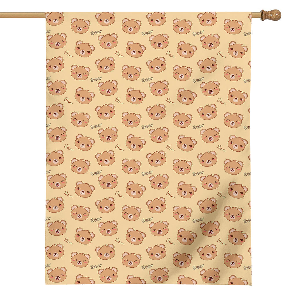 Cute Cartoon Baby Bear Pattern Print House Flag