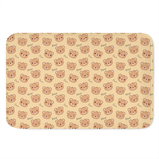 Cute Cartoon Baby Bear Pattern Print Indoor Door Mat