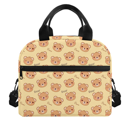 Cute Cartoon Baby Bear Pattern Print Insulated Lunch Bag