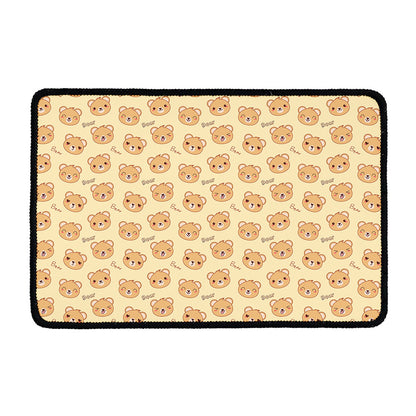 Cute Cartoon Baby Bear Pattern Print Kitchen Mat