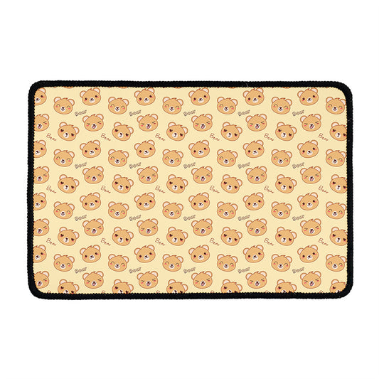 Cute Cartoon Baby Bear Pattern Print Kitchen Mat
