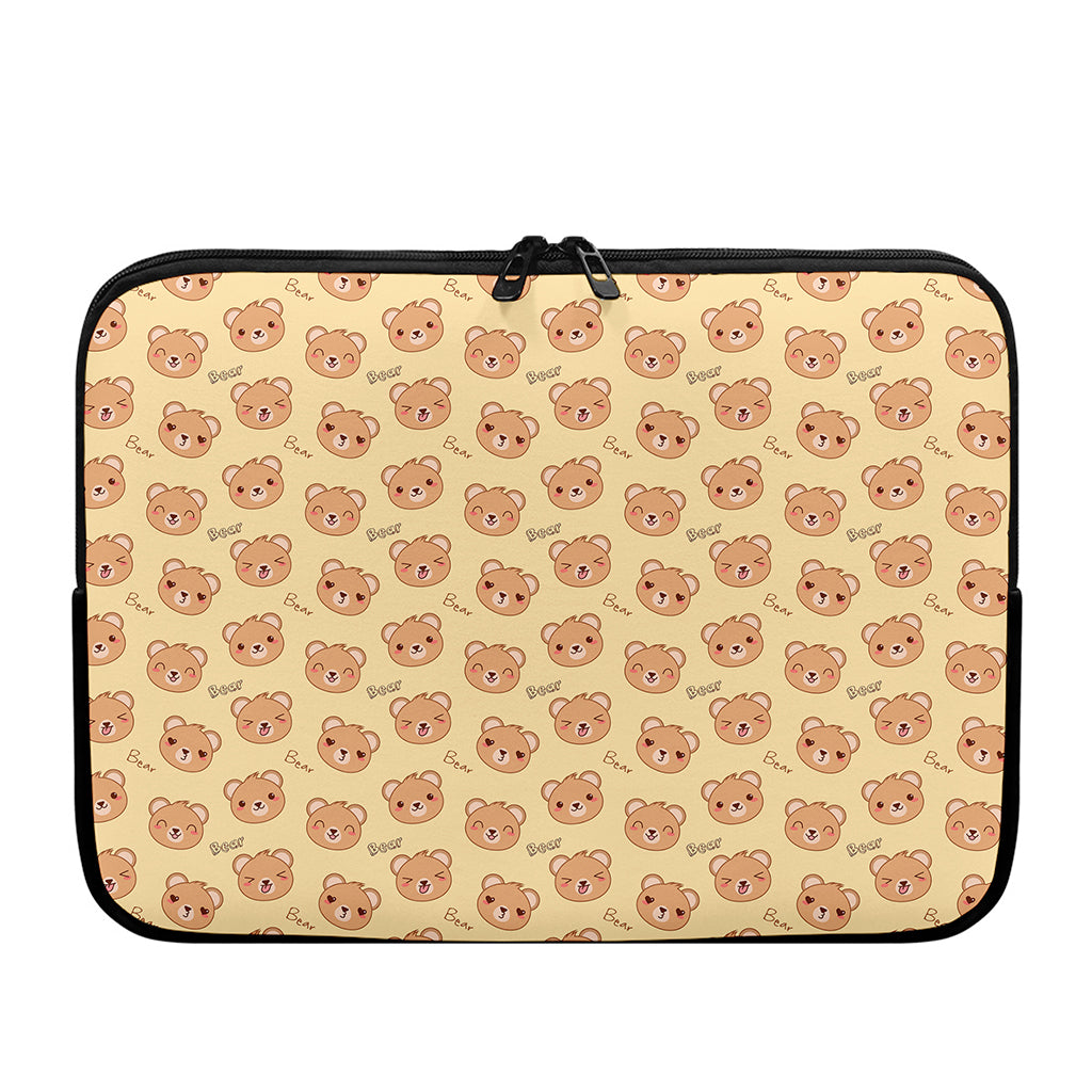 Cute Cartoon Baby Bear Pattern Print Laptop Sleeve