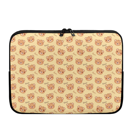 Cute Cartoon Baby Bear Pattern Print Laptop Sleeve