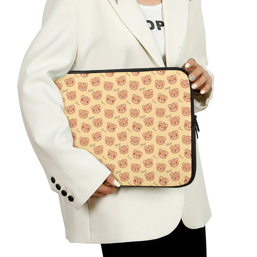 Cute Cartoon Baby Bear Pattern Print Laptop Sleeve
