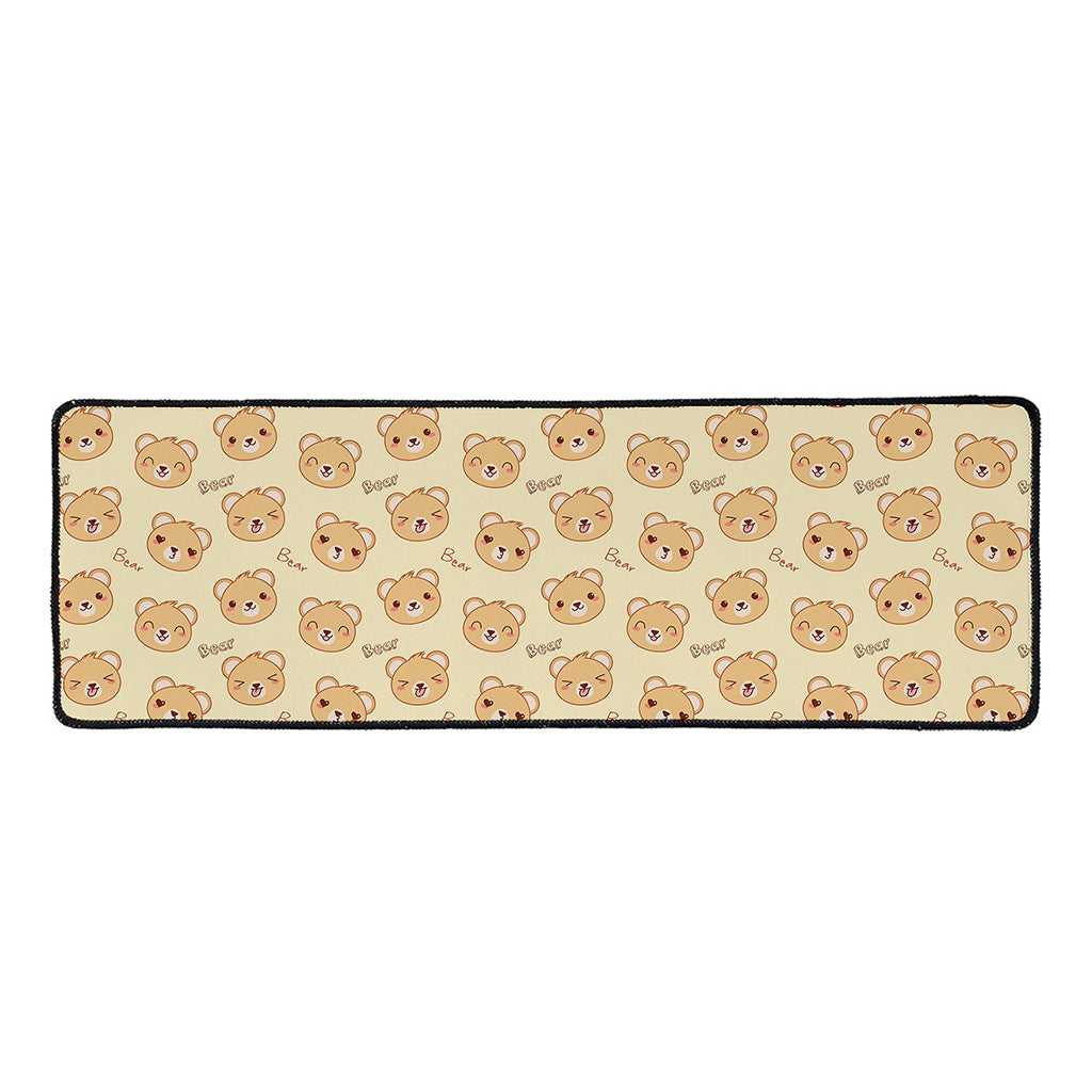 Cute Cartoon Baby Bear Pattern Print Long Kitchen Mat
