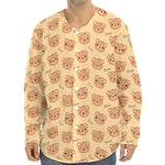 Cute Cartoon Baby Bear Pattern Print Long Sleeve Baseball Jersey