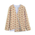 Cute Cartoon Baby Bear Pattern Print Long Sleeve Short Coat