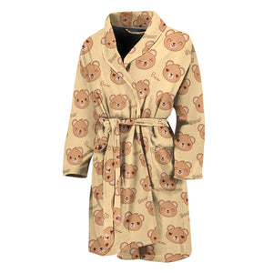 Cute Cartoon Baby Bear Pattern Print Men's Bathrobe