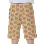 Cute Cartoon Baby Bear Pattern Print Men's Beach Shorts