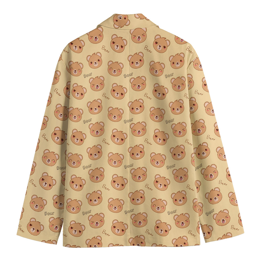 Cute Cartoon Baby Bear Pattern Print Men's Blazer