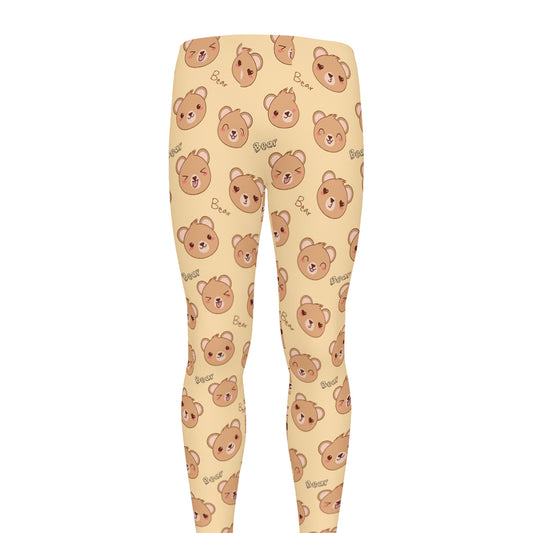 Cute Cartoon Baby Bear Pattern Print Men's leggings