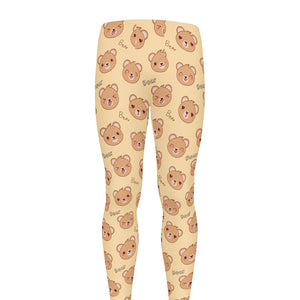 Cute Cartoon Baby Bear Pattern Print Men's leggings