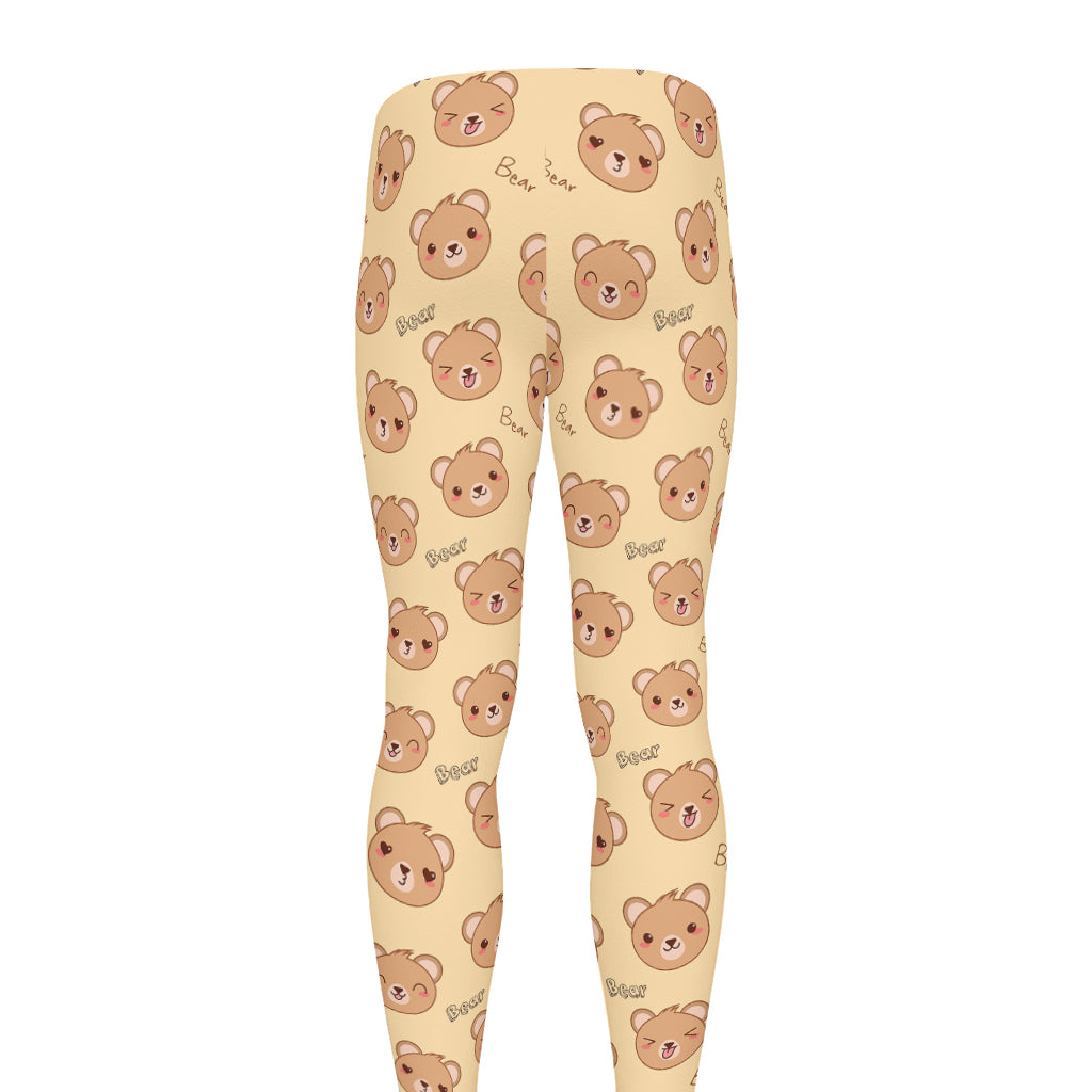 Cute Cartoon Baby Bear Pattern Print Men's leggings