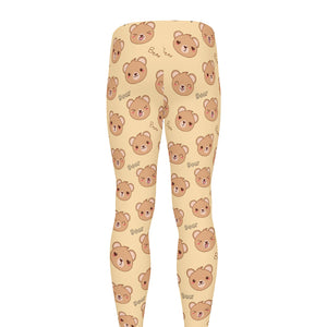 Cute Cartoon Baby Bear Pattern Print Men's leggings