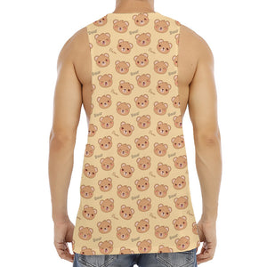 Cute Cartoon Baby Bear Pattern Print Men's Muscle Tank Top