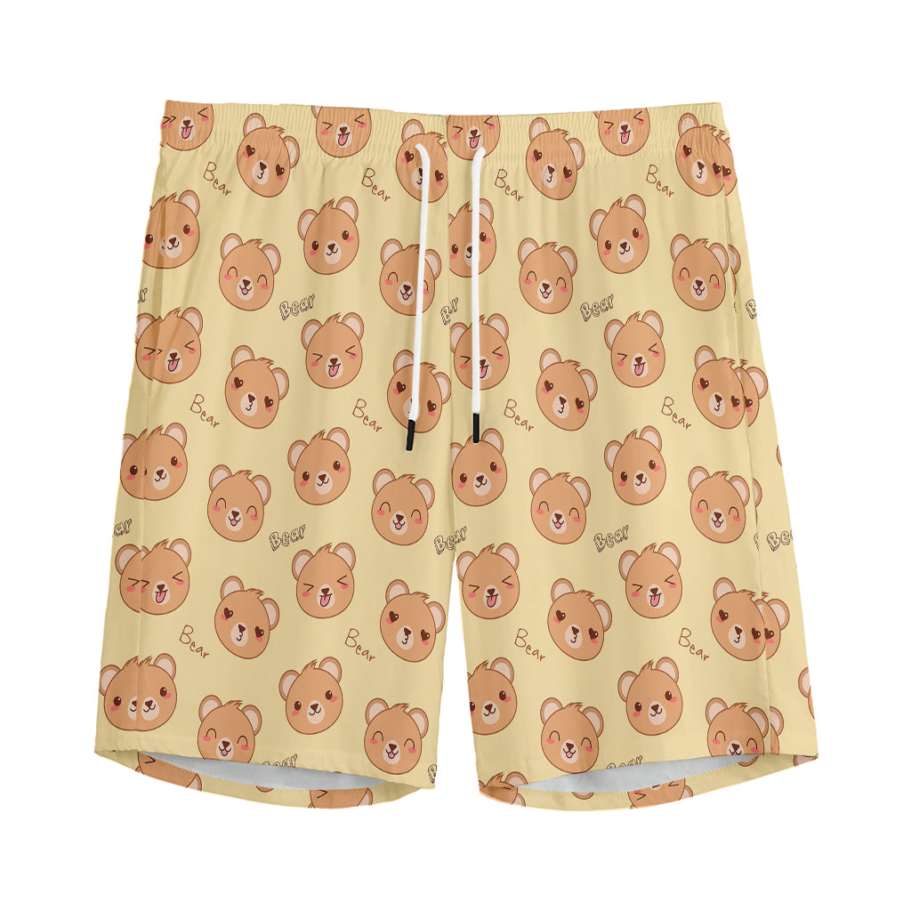 Cute Cartoon Baby Bear Pattern Print Men's Sports Shorts