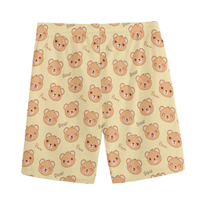 Cute Cartoon Baby Bear Pattern Print Men's Sports Shorts