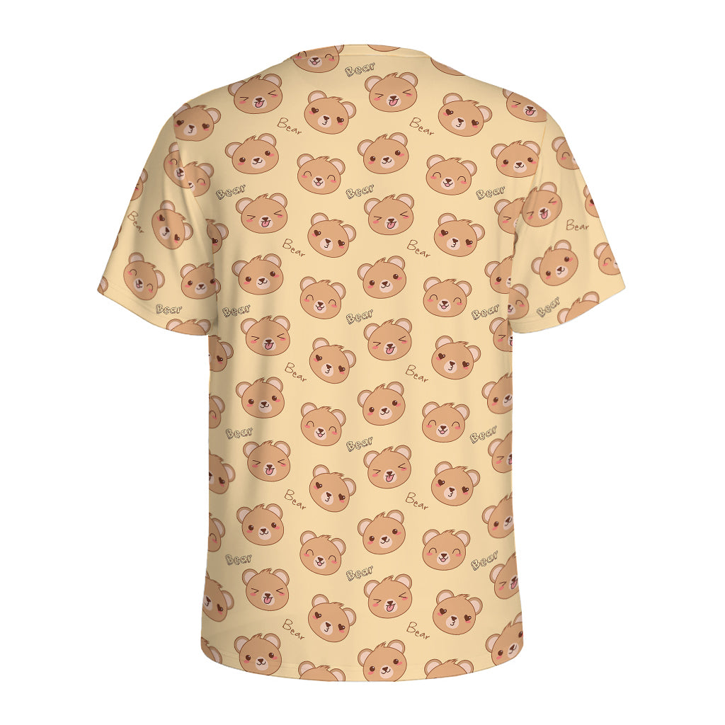 Cute Cartoon Baby Bear Pattern Print Men's Sports T-Shirt