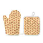 Cute Cartoon Baby Bear Pattern Print Oven Mitt And Pot Holder Set
