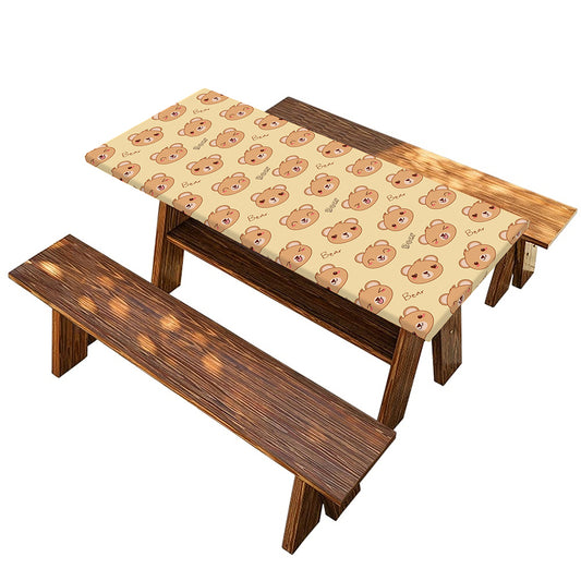 Cute Cartoon Baby Bear Pattern Print Picnic Table Cover
