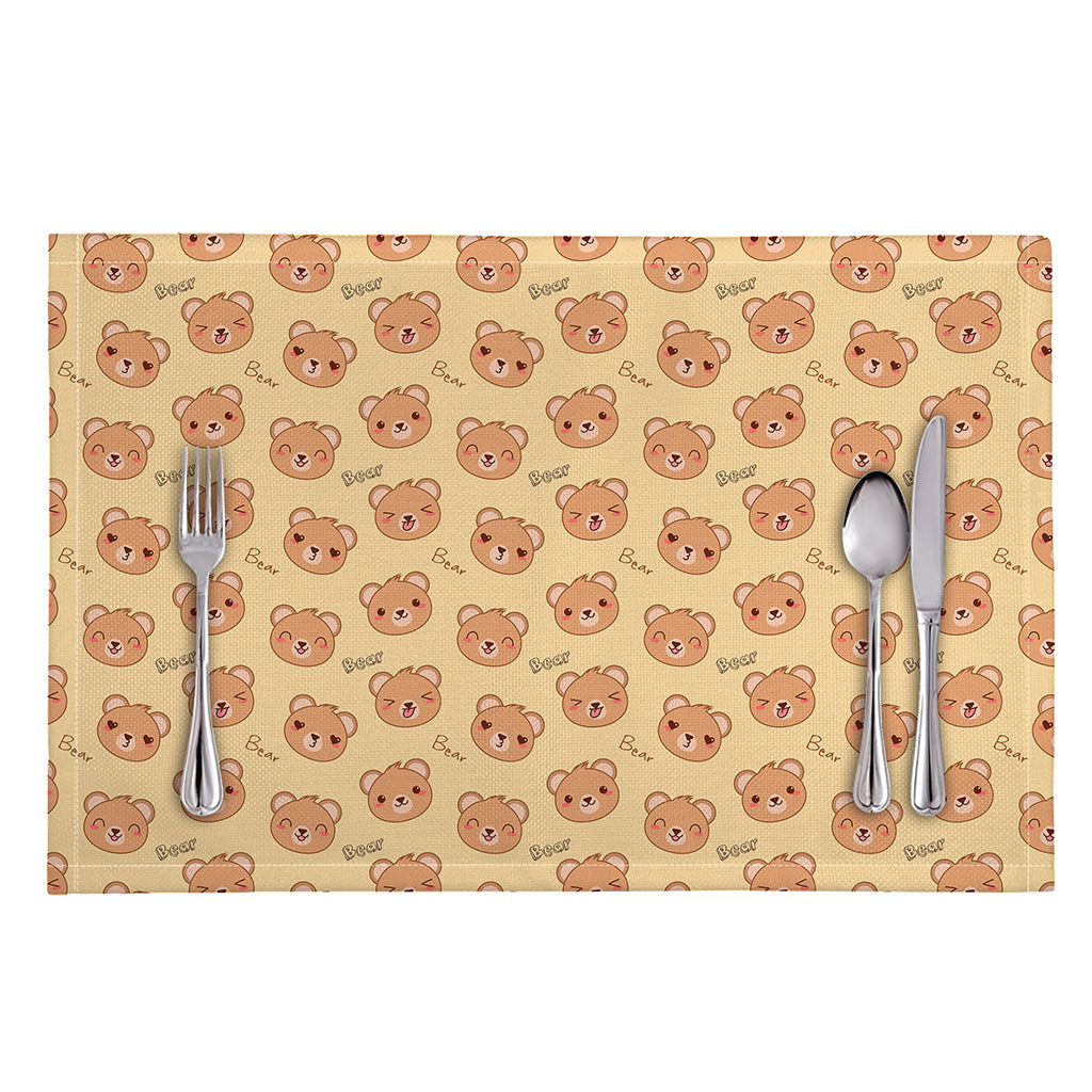 Cute Cartoon Baby Bear Pattern Print Placemat