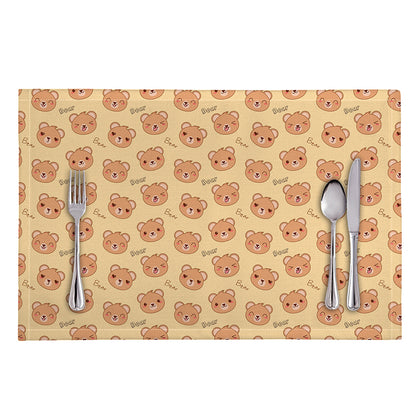 Cute Cartoon Baby Bear Pattern Print Placemat