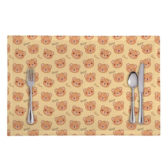 Cute Cartoon Baby Bear Pattern Print Placemat