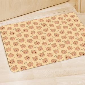 Cute Cartoon Baby Bear Pattern Print Polyester Doormat