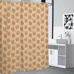 Cute Cartoon Baby Bear Pattern Print Premium Shower Curtain