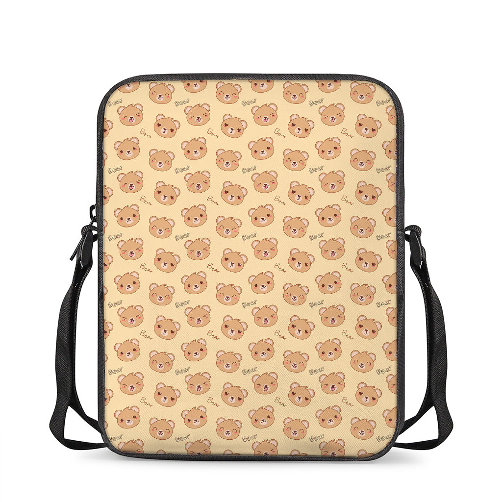 Cute Cartoon Baby Bear Pattern Print Rectangular Crossbody Bag