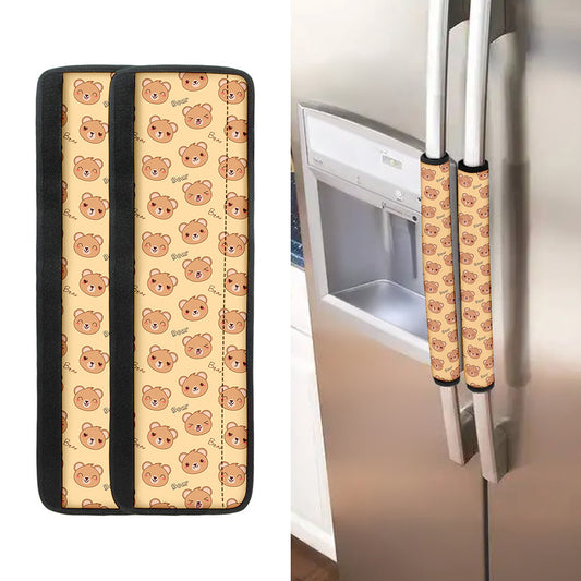 Cute Cartoon Baby Bear Pattern Print Refrigerator Handle Covers