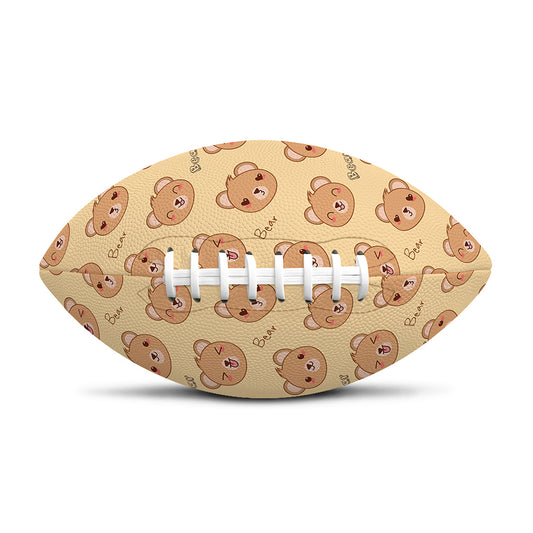 Cute Cartoon Baby Bear Pattern Print Rugby Ball