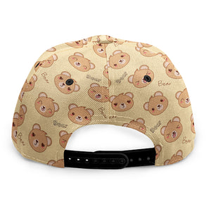 Cute Cartoon Baby Bear Pattern Print Snapback Cap