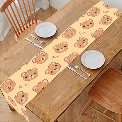Cute Cartoon Baby Bear Pattern Print Table Runner