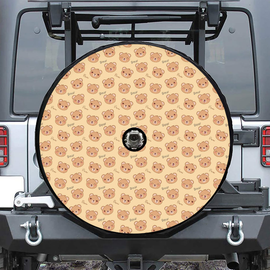 Cute Cartoon Baby Bear Pattern Print Tire Cover With Camera Hole